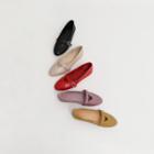 Oval-toe Belted Flats