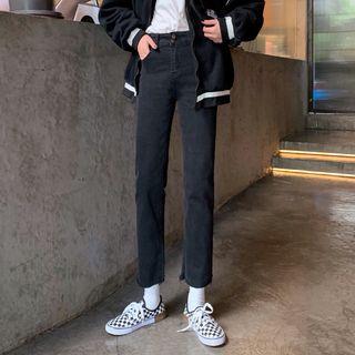 High-waist Shift Denim Cropped Pants