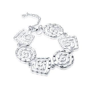 Simple Geometric Thread Bracelet Silver - One Size