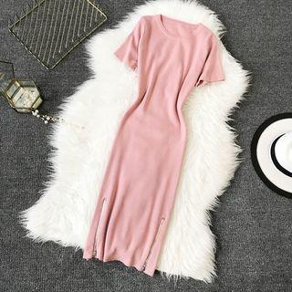 Short-sleeve Knit Maxi Bodycon Dress