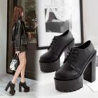 Chunky-heel Platform Lace-up Shoes