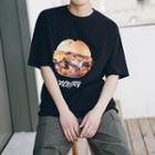 Short-sleeve Burger Print T-shirt