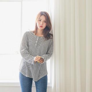 Long-sleeve Striped Henley (l~xxl)