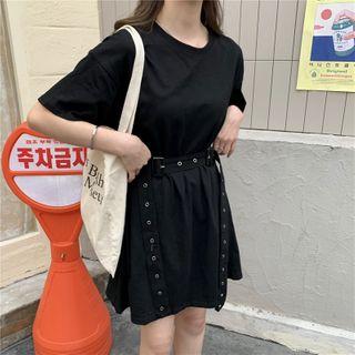 Short-sleeve T-shirt Tunic With Belt