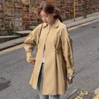 Single-button Puff-sleeve Trench Jacket