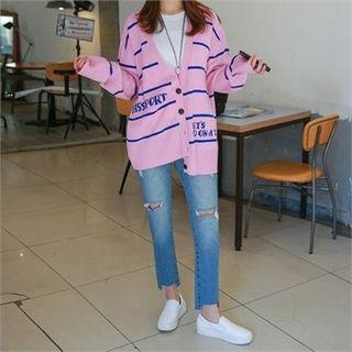 Stripe Lettering Cardigan