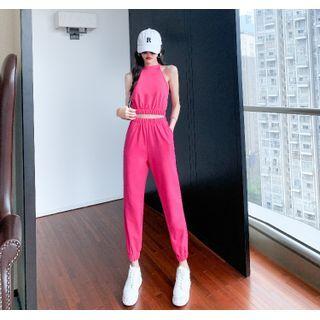 Halter-neck Crop Top / Harem Pants