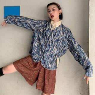 Long-sleeve Shirt / Tweed Jacket / Wide-leg Shorts