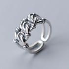 925 Sterling Silver Knot-detail Layered Open Ring As Shown In Figure - One Size