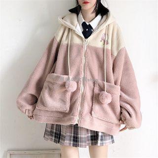 Color-block Fleece Zip Hoodie