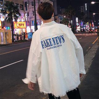 Oversized Printed-back Shirt