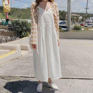 Strappy Midi A-line Dress Off-white - One Size
