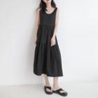 U-neck Plain A-line Dress