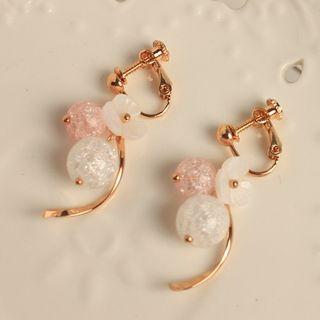 Faux Crystal Ear Stud / Clip-on Earring