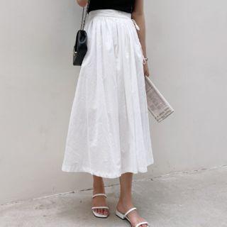 Tie-waist Wrap Skirt White - One Size