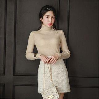 Lace-overlay A-line Miniskirt