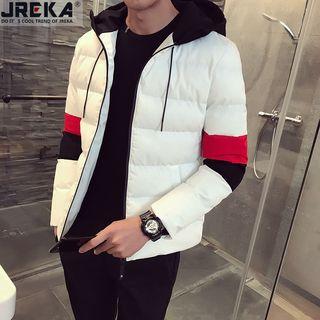 Colorblock Hooded Padded Jacket