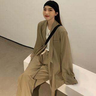 Tie-waist Blazer / Wide-leg Pants