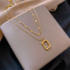 Pendant Layered Necklace 1 Pc - Gold - One Size