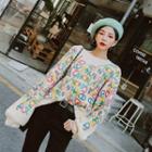 Multicolor Letter Furry-knit Top One Size