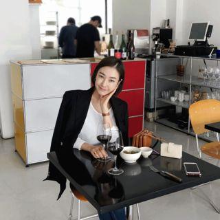 Double-breasted Peaked-lapel Linen Blazer