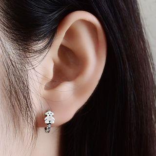 Bear Sterling Silver Earring 1 Pr - Silver - One Size