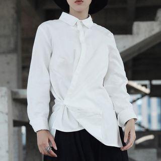 Couple Matching Long-sleeve Asymmetric Shirt