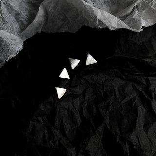 Triangle Stud Earring 1 Pair - White Silver - One Size