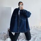 Loose-fit Denim Padded Shirt Jacket