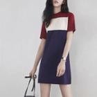 Lightweight Colorblock A-line Knit Dress