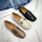 Faux-leather Square Toe Loafers