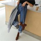 High-waist Belted Wide-leg Jeans