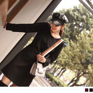 Gather Waist Plain Dress