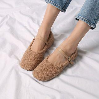 Sherpa-fleece Mary Jane Loafers