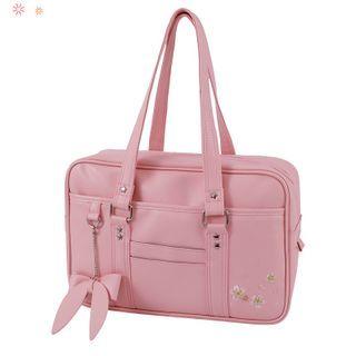 Flower Embroidered Carryall Bag