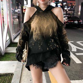 Cutout-shoulder Loose-fit Hoodies