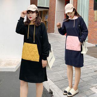 Long-sleeve Panel Hooded Dress
