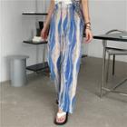 Tie-dyed Ribbed Wide Leg Pants