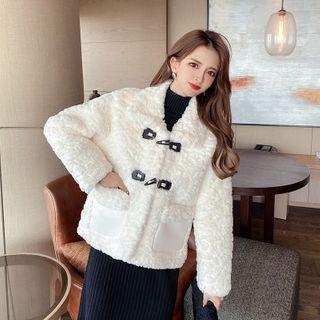 Furry Duffle Jacket White - One Size