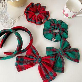 Plaid Headband / Bow Hair Clip / Scrucnhie