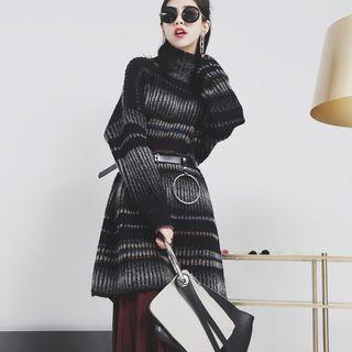 High-neck Long Knit Sweater