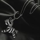 Couple Matching Zebra Pendant Necklace 1 Pc - Silver - One Size