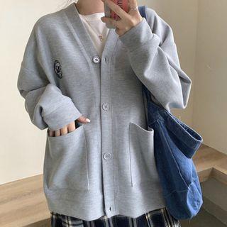Panda Embroidered Button-up Jacket