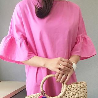 Ruffle-hem Midi Dress