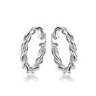 Fashion Simple Round Twist Earrings Silver - One Size