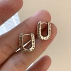 Embossed Sterling Silver Hoop Earring Eh1230 - 1 Pair - Silver - One Size