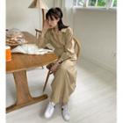Half-placket Tie-waist Shirtdress