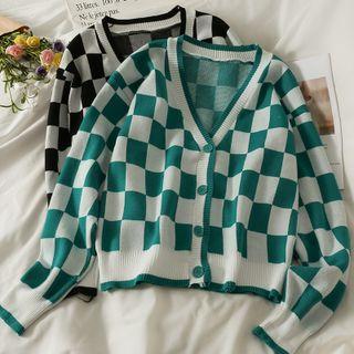 Checkerboard Loose Cardigan
