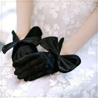 Bow Satin Gloves