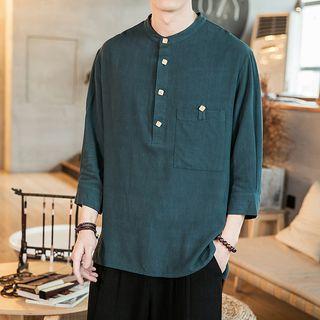 Buttoned 3/4-sleeve Top